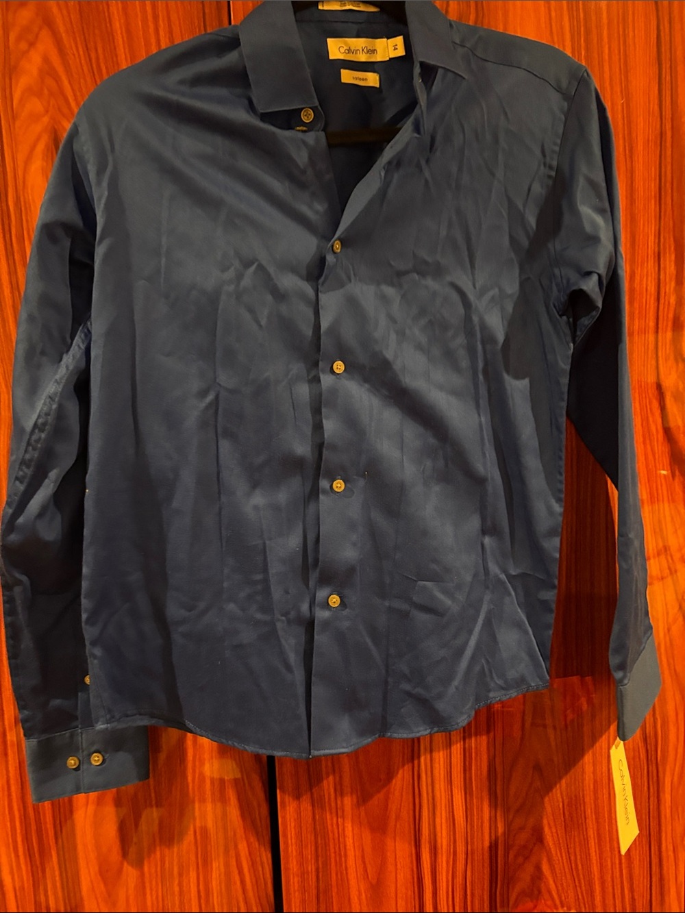 Calvin Klein Men's Dark Navy Button-Front Shirt Jacket kids size 14